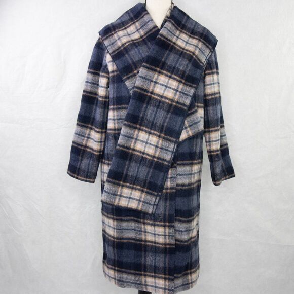 Madewell Plaid Scarf Coat, wool blend Coat, wool - Picture 7 of 16